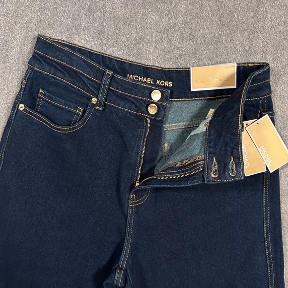 Michael Kors Denim Jeans Carmen Crop Wide Leg Blue Dark Wash Women's 16 NWT $110 - Picture 8 of 9